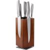 Magnetic Knife Block without Knives, 360°Rotatable Knife Holder With with Four Sided Magnets & Non-Slip Base