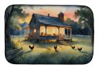 Chicken Coop at Dawn Dish Drying Mat Absorbent Dish Drying Mat Pad for Kitchen Counter Dish Drainer Mat for Countertop, 14 x 21", Multicolor