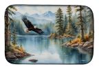 Eagle in Flight Dish Drying Mat Absorbent Dish Drying Mat Pad for Kitchen Counter Dish Drainer Mat for Countertop, 14 x 21", Multicolor