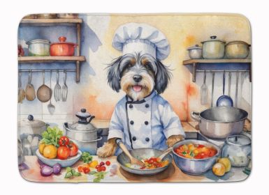 Tibetan Terrier The Chef Memory Foam Kitchen Mat Machine Washable Anti-Fatigue Mat Cushion Comfort Bath Mat or Kitchen Rug