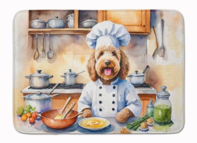 Labradoodle The Chef Memory Foam Kitchen Mat Machine Washable Anti-Fatigue Mat Cushion Comfort Bath Mat or Kitchen Rug