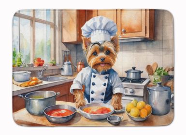 Yorkie Yorkshire Terrier The Chef Memory Foam Kitchen Mat Machine Washable Anti-Fatigue Mat Cushion Comfort Bath Mat or Kitchen Rug