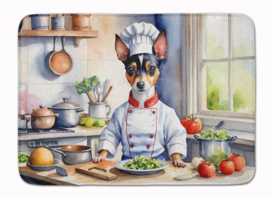 Rat Terrier The Chef Memory Foam Kitchen Mat Machine Washable Anti-Fatigue Mat Cushion Comfort Bath Mat or Kitchen Rug