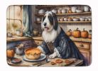 Bearded Collie Fall Kitchen Pumpkins Memory Foam Kitchen Mat Machine Washable Anti-Fatigue Mat Cushion Comfort Bath Mat or Kitchen Rug