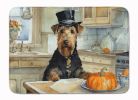 Airedale Terrier Fall Kitchen Pumpkins Memory Foam Kitchen Mat Machine Washable Anti-Fatigue Mat Cushion Comfort Bath Mat or Kitchen Rug