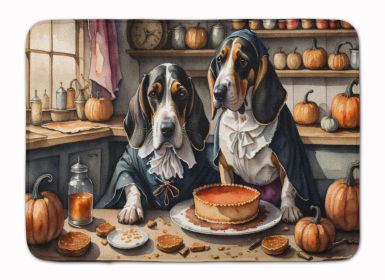 Basset Hound Fall Kitchen Pumpkins Memory Foam Kitchen Mat Machine Washable Anti-Fatigue Mat Cushion Comfort Bath Mat or Kitchen Rug