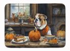 English Bulldog Fall Kitchen Pumpkins Memory Foam Kitchen Mat Machine Washable Anti-Fatigue Mat Cushion Comfort Bath Mat or Kitchen Rug