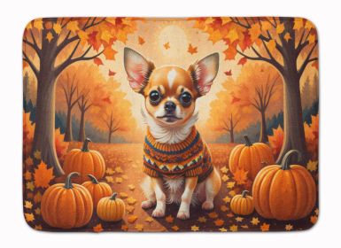 Chihuahua Fall Memory Foam Kitchen Mat Machine Washable Anti-Fatigue Mat Cushion Comfort Bath Mat or Kitchen Rug