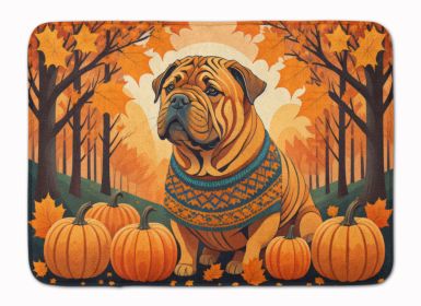 Shar Pei Fall Memory Foam Kitchen Mat Machine Washable Anti-Fatigue Mat Cushion Comfort Bath Mat or Kitchen Rug