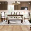 6-Piece Kitchen Dining Table Set, 60" Rectangular Table and 4 High-Back Tufted Chairs & 1 Bench for Dining Room and Kitchen (Espresso)