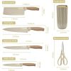 Kitchen Knife Set, 6-Pieces Khaki Sharp Knife Set for Kitchen