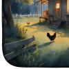 Chicken Coop at Dawn Dish Drying Mat Absorbent Dish Drying Mat Pad for Kitchen Counter Dish Drainer Mat for Countertop, 14 x 21", Multicolor