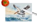 Pelican Soaring Glass Cutting Board Decorative Tempered Glass Kitchen Cutting and Serving Board Large Size Chopping Board