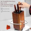 Magnetic Knife Block without Knives, 360°Rotatable Knife Holder With with Four Sided Magnets & Non-Slip Base