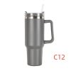 40 oz. With Logo Stainless Steel Thermos Handle Water Glass With Lid And Straw Beer Glass Car Travel Kettle Outdoor Water Bottle