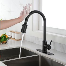 Touch Kitchen Faucet with Pull Down Sprayer,Single Handle High Arc  Pull out Kitchen Faucet (Color: Matte Black)