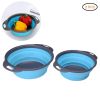 Collapsible Colander Silicone Bowl Strainer Set of 2, Portable Folding Filter Basket Bowls Container Rubber Strainer, Use for Draining Fruits