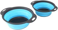 Collapsible Colander Silicone Bowl Strainer Set of 2, Portable Folding Filter Basket Bowls Container Rubber Strainer, Use for Draining Fruits